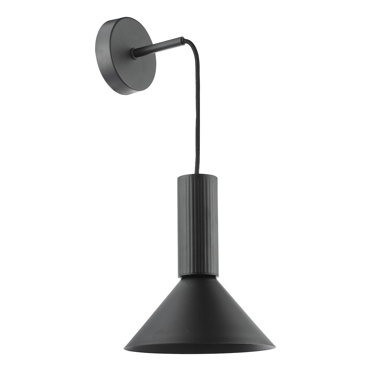 Dar Ragnar Pendant/Wall Light Satin Black