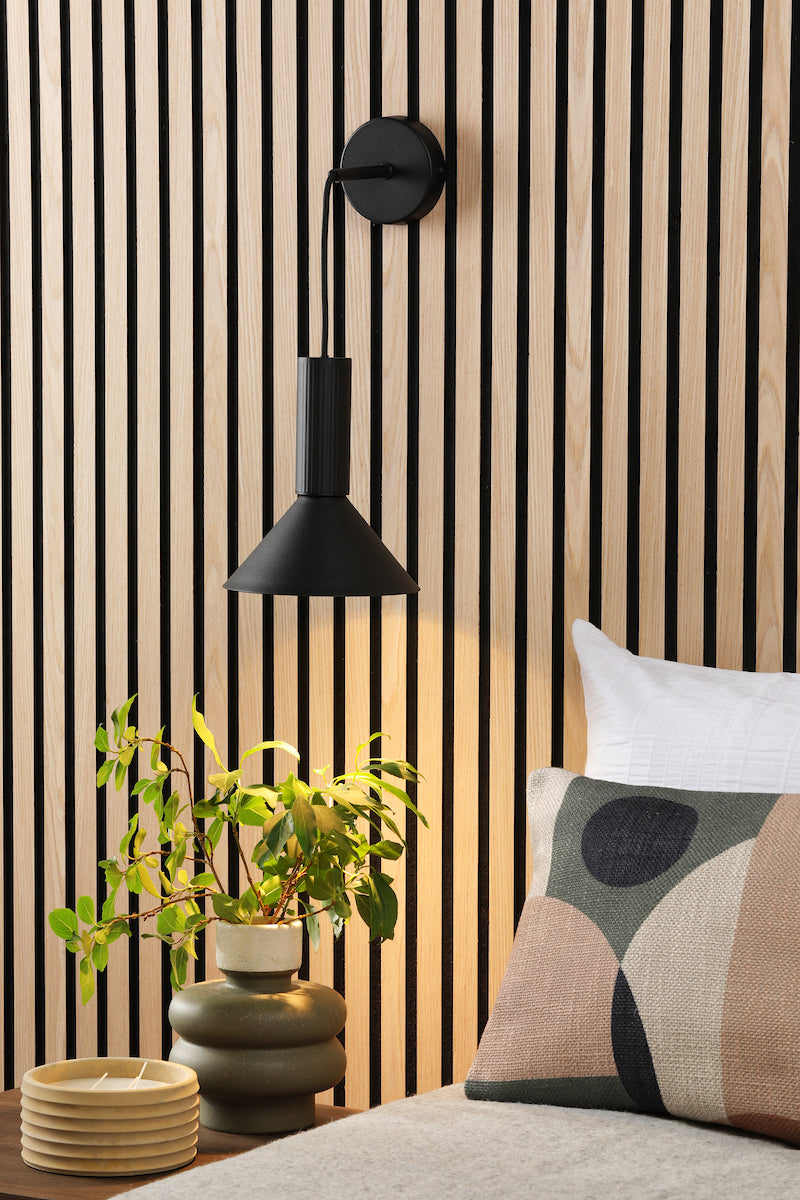 Dar Ragnar Pendant/Wall Light Satin Black