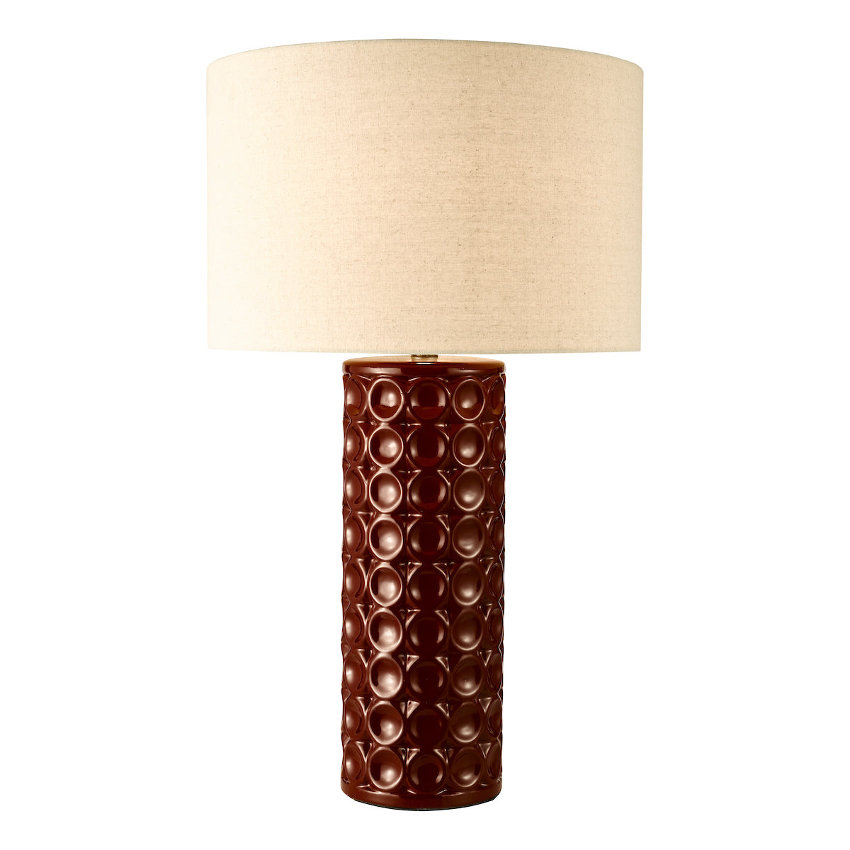 Dar Raja Table Lamp Red and Antique Bronze With Shade