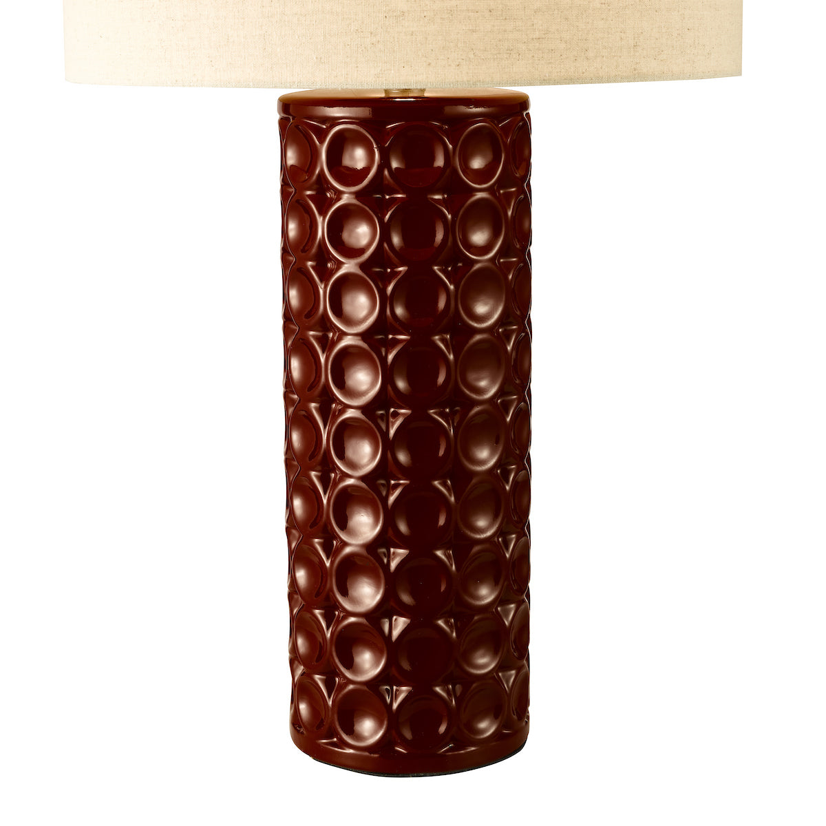 Dar Raja Table Lamp Red and Antique Bronze With Shade