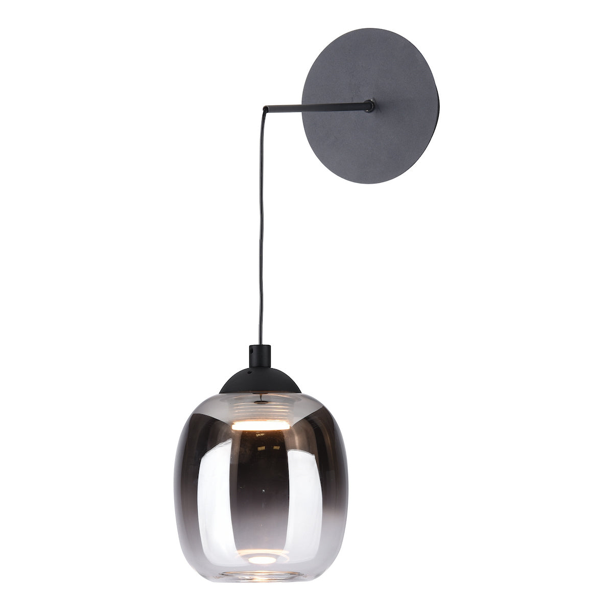Dar Ramona Pendant/Wall Light Matt Black Ombre Glass LED