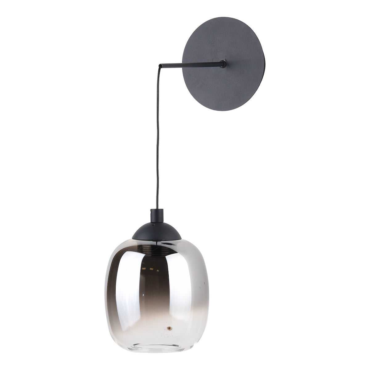 Dar Ramona Pendant/Wall Light Matt Black Ombre Glass LED