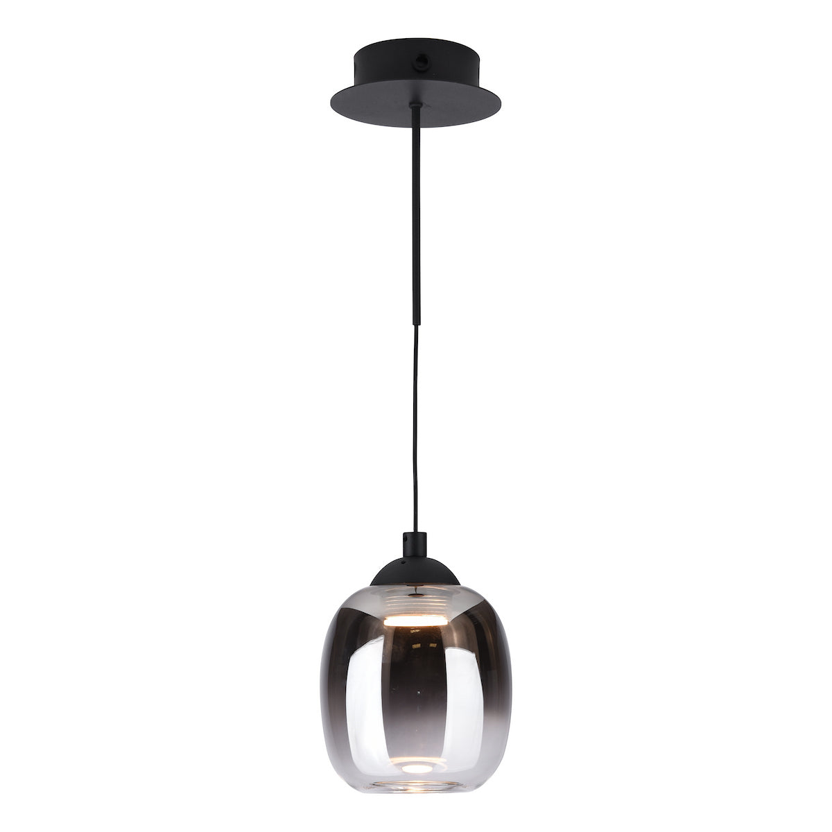 Dar Ramona Pendant/Wall Light Matt Black Ombre Glass LED