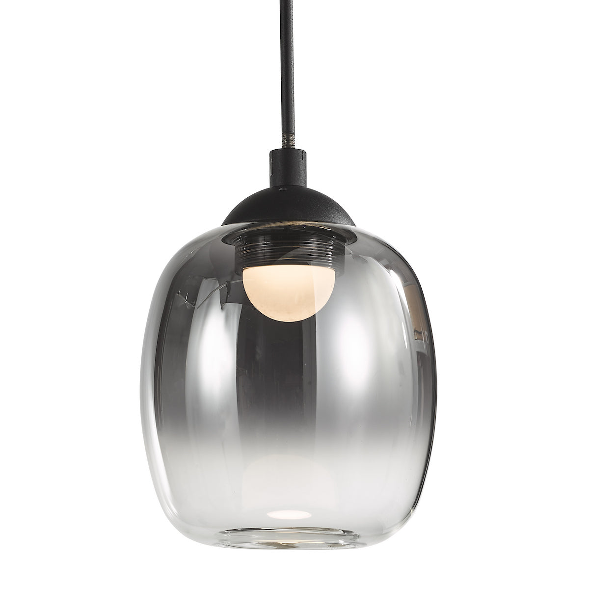 Dar Ramona Pendant/Wall Light Matt Black Ombre Glass LED