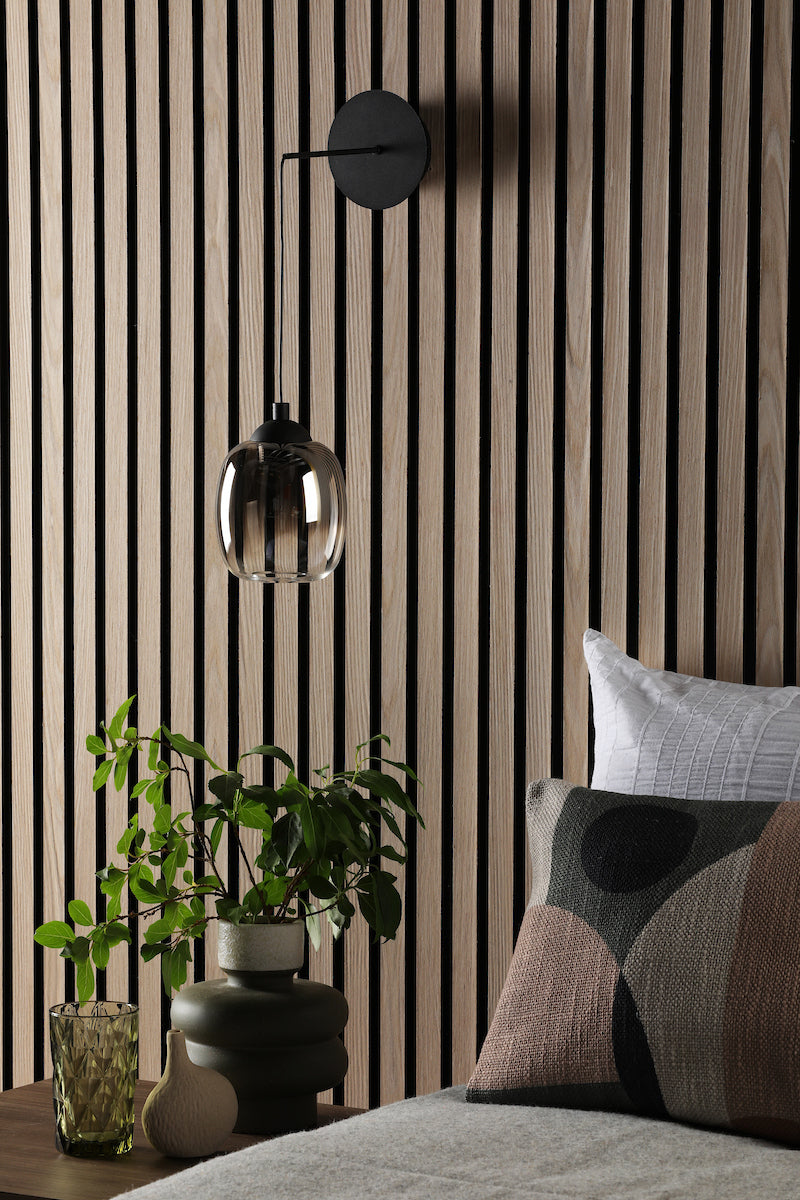 Dar Ramona Pendant/Wall Light Matt Black Ombre Glass LED