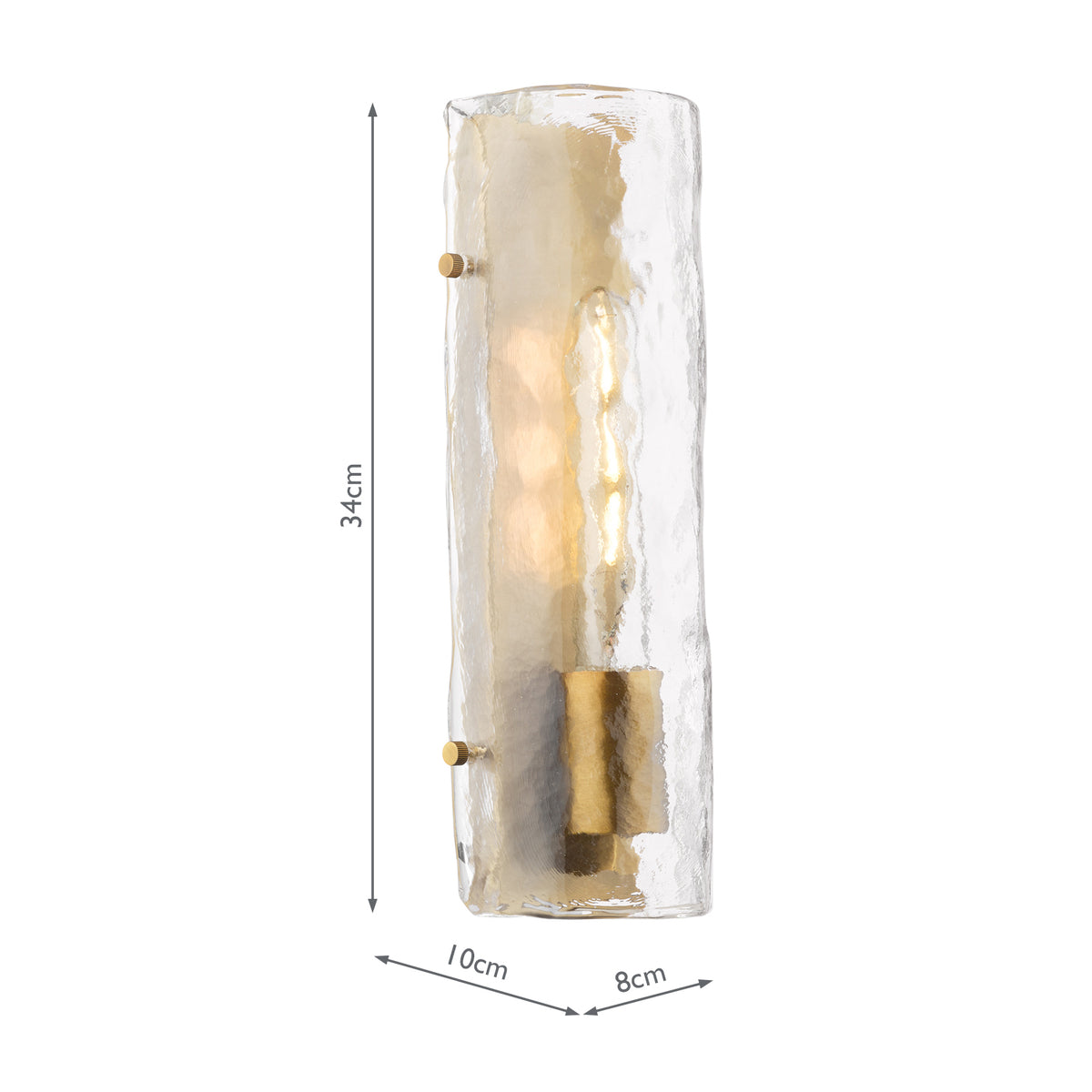 Dar Ravis Wall Light Antique Bronze and Textured Glass