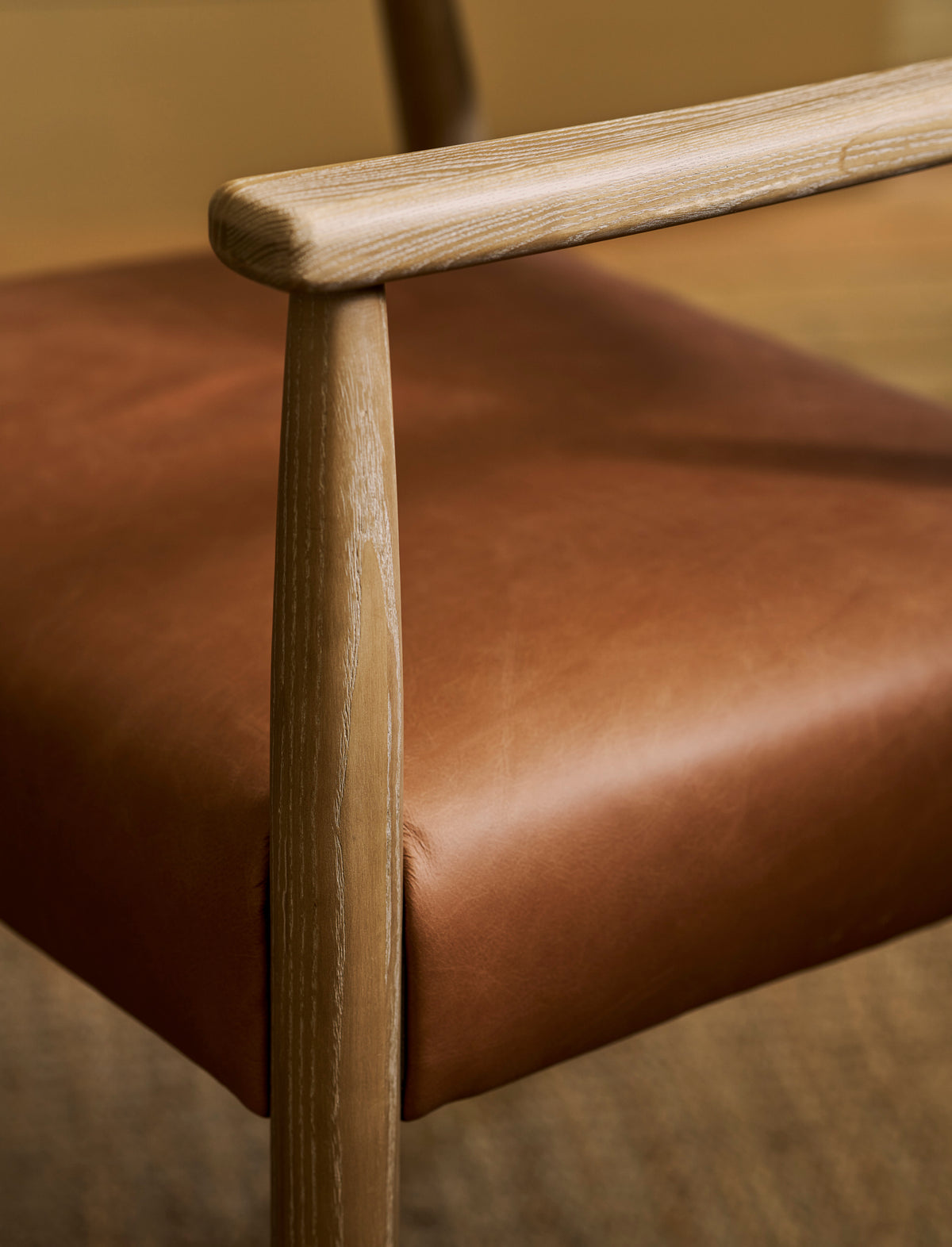 Garden Trading Rowden Leather Dining Chair Ash Wood