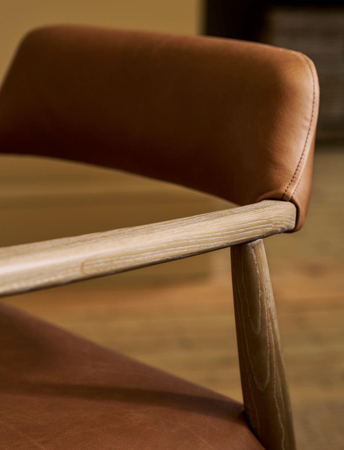 Garden Trading Rowden Leather Dining Chair Ash Wood