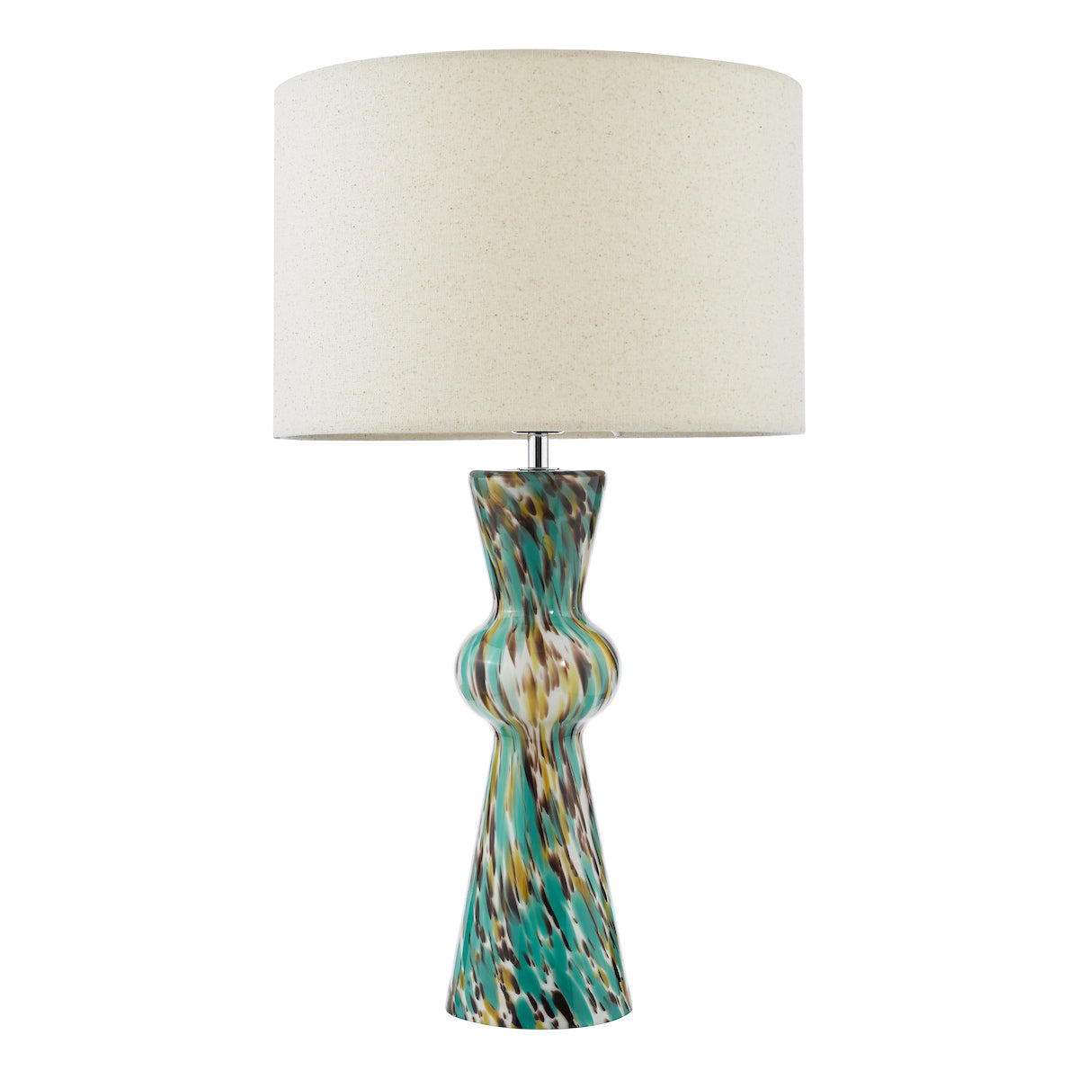 Dar Rheneas Table Lamp Blue Art Glass With Shade