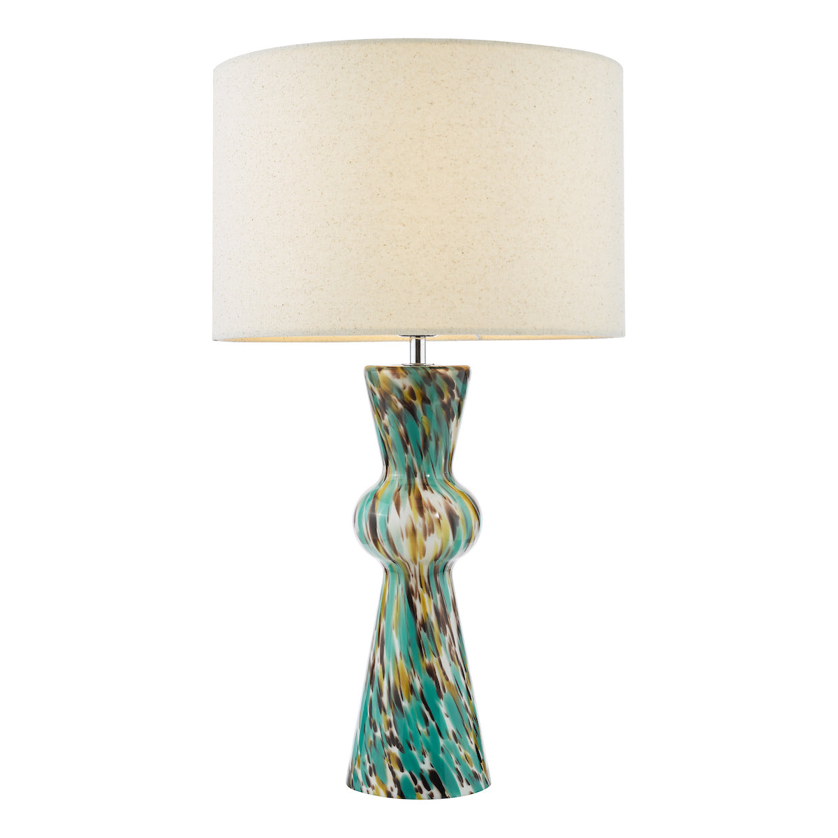 Dar Rheneas Table Lamp Blue Art Glass With Shade