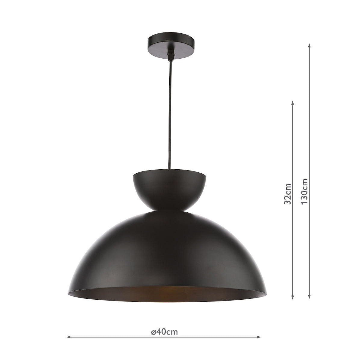 Dar Riya Small Pendant Matt Black