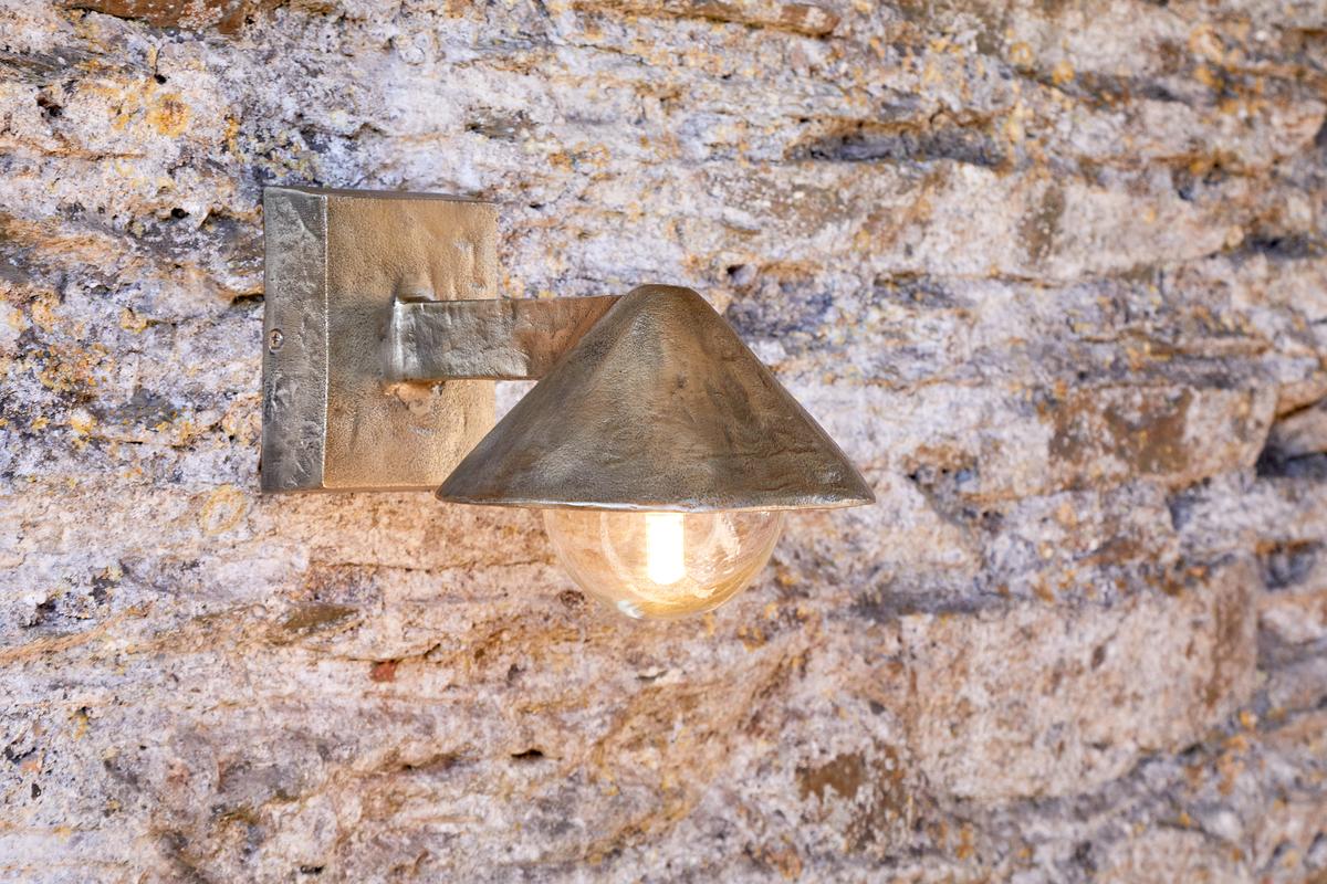 Nkuku Rhya Outdoor Wall Lamp Antique Brass