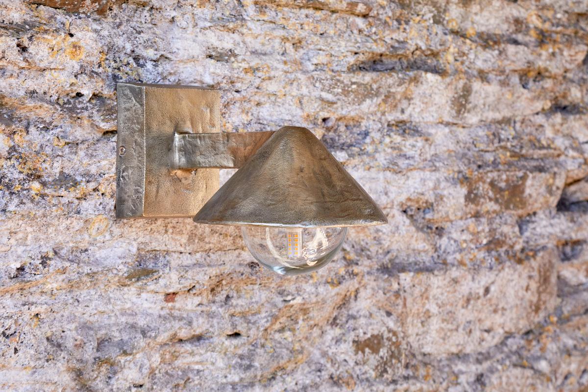 Nkuku Rhya Outdoor Wall Lamp Antique Brass