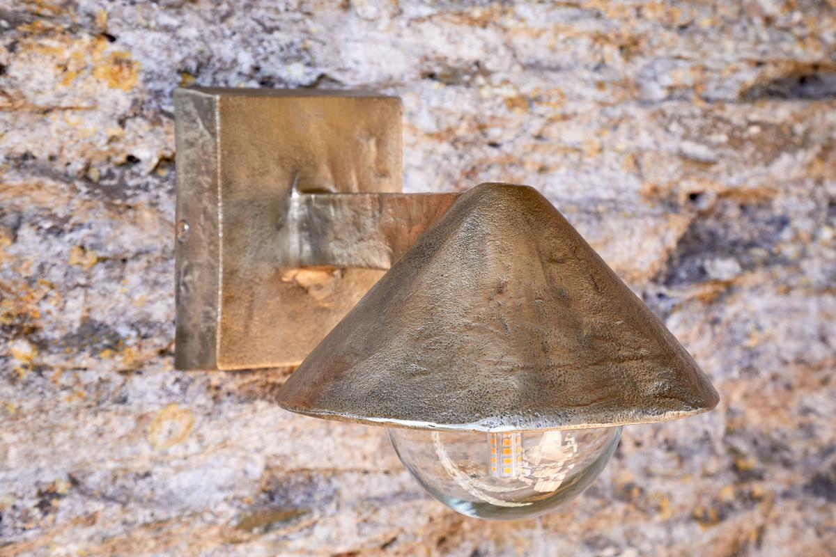 Nkuku Rhya Outdoor Wall Lamp Antique Brass