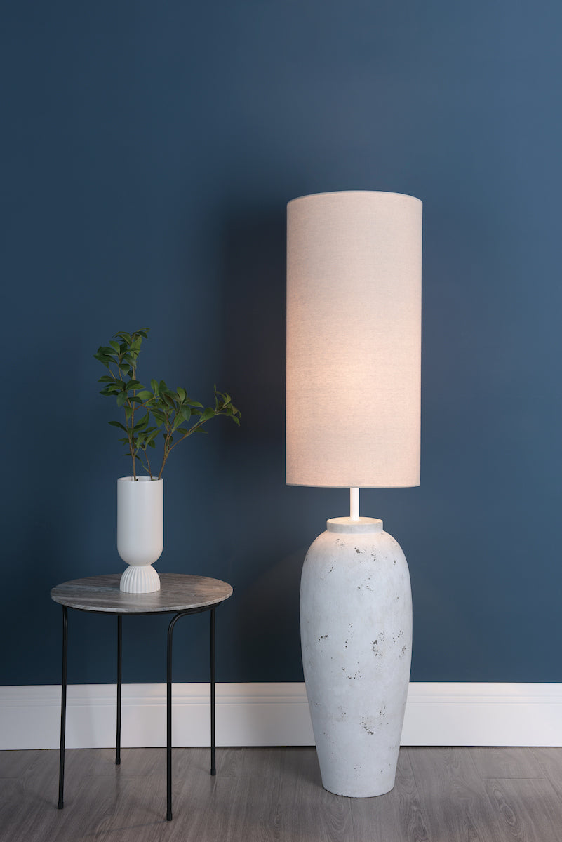 Dar Roetta Floor Lamp White and Natural With Shade