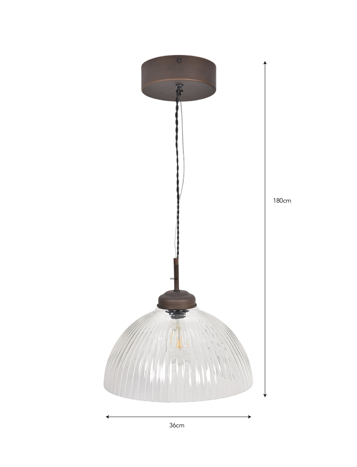 Garden Trading Fovant Glass Pendant Light Antique Bronze Finish Large