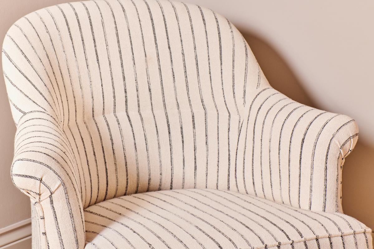Nkuku Sanja Stripe Armchair Off White