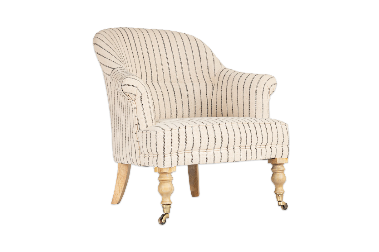 Nkuku Sanja Stripe Armchair Off White
