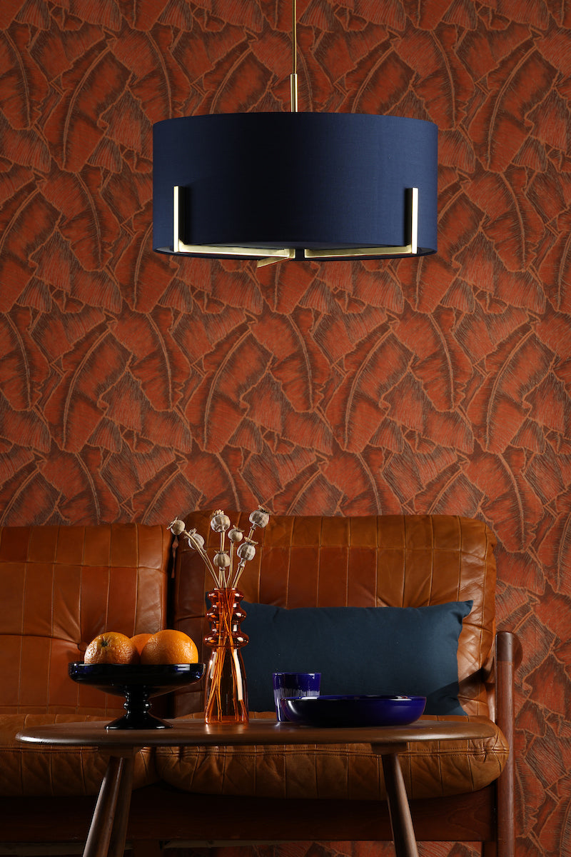 Dar Santino Pendant Gold With Navy Cotton Shade