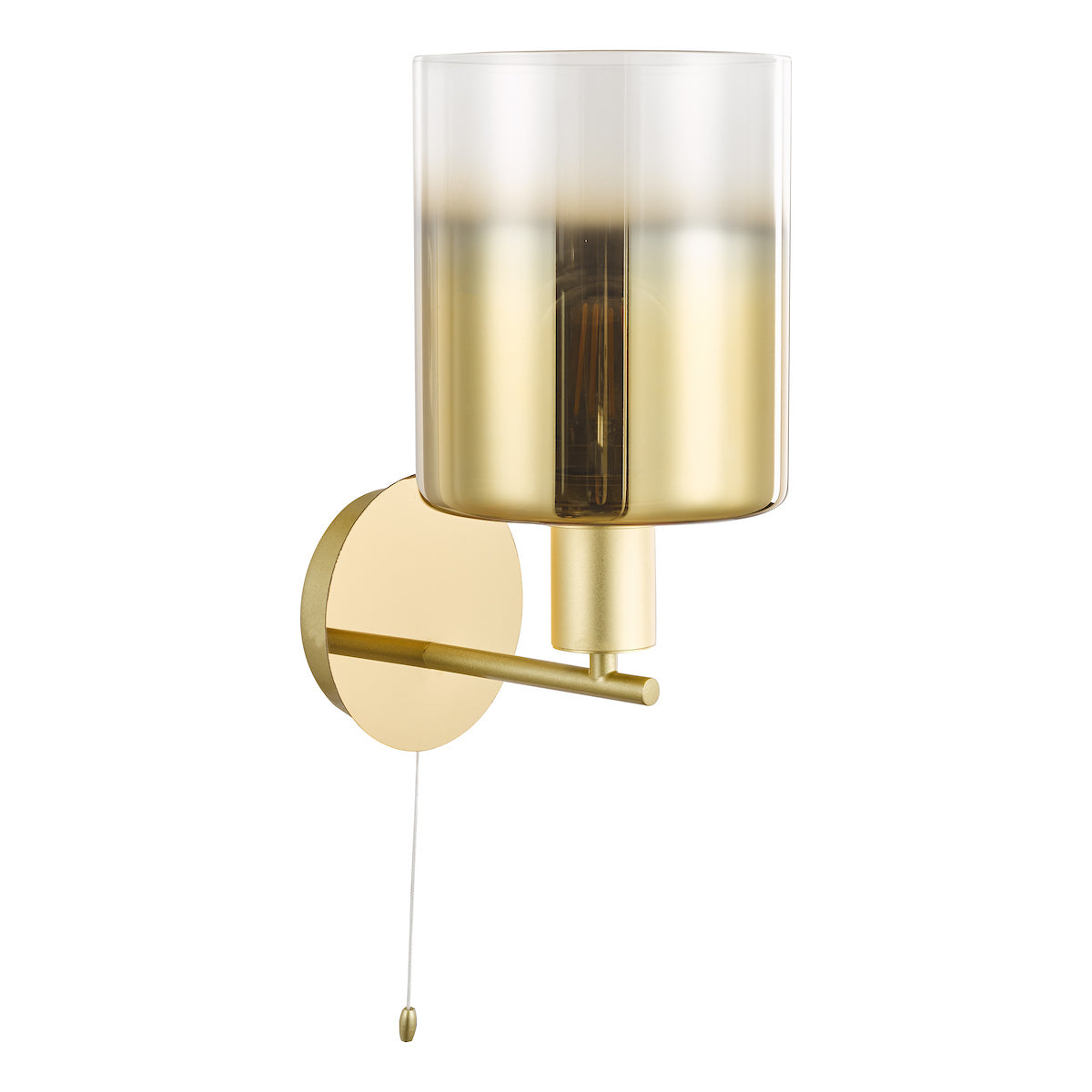Dar Savannah Wall Light Satin Gold and Gold Ombre Glass