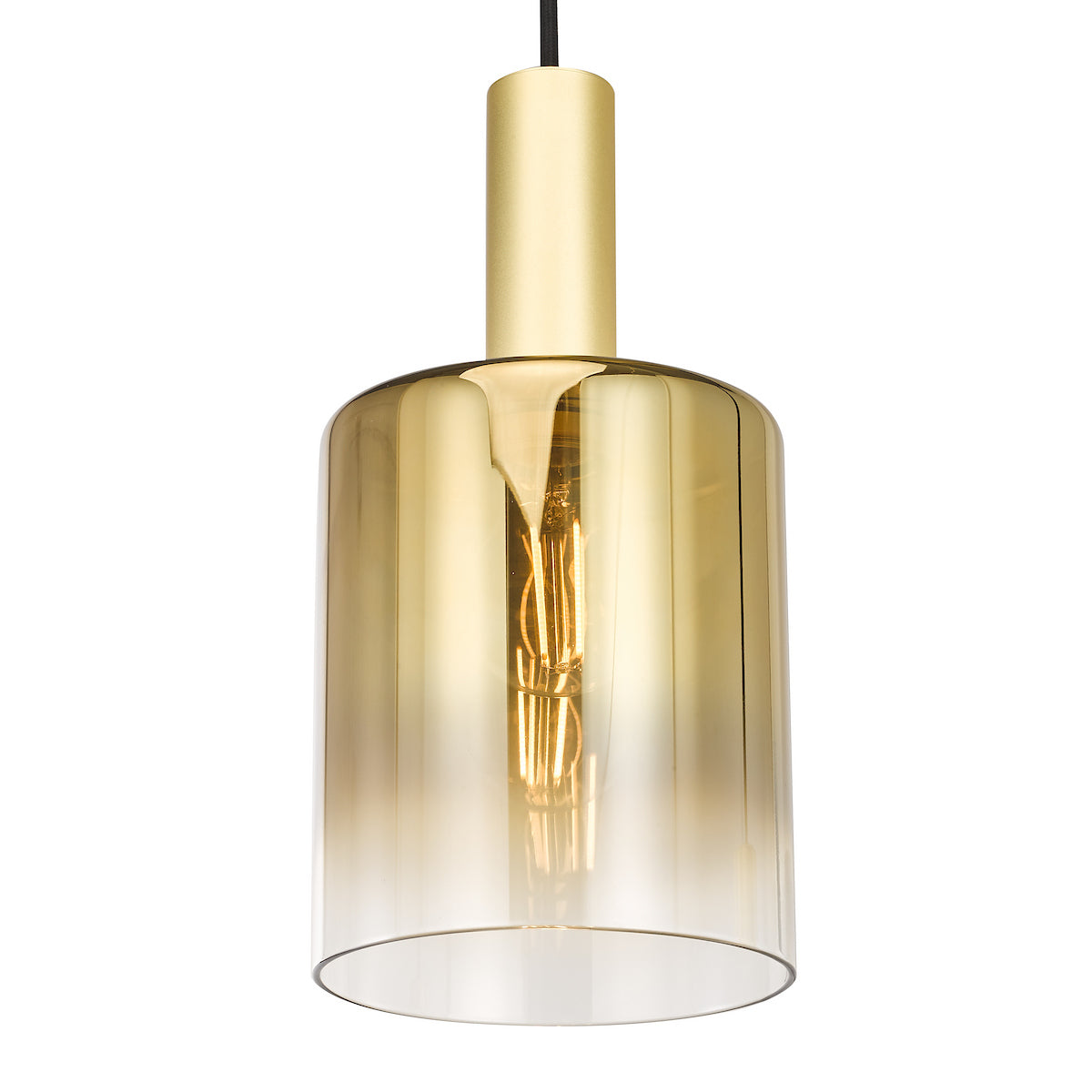 Dar Savannah 3 Light Cluster Pendant Satin Gold and Gold Ombre Glass