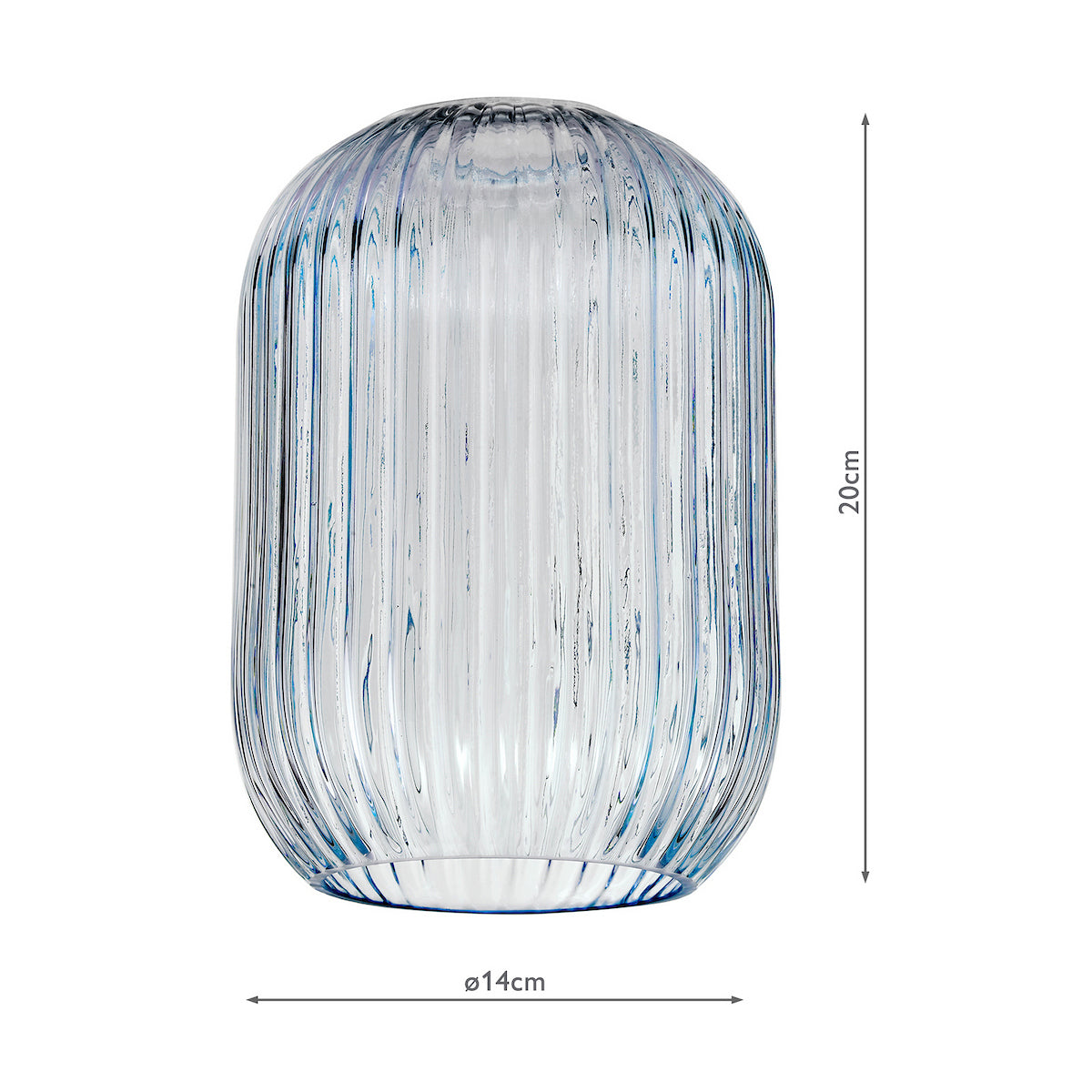 Dar Idra Floor Lamp Satin Black and Blue Ribbed Glass