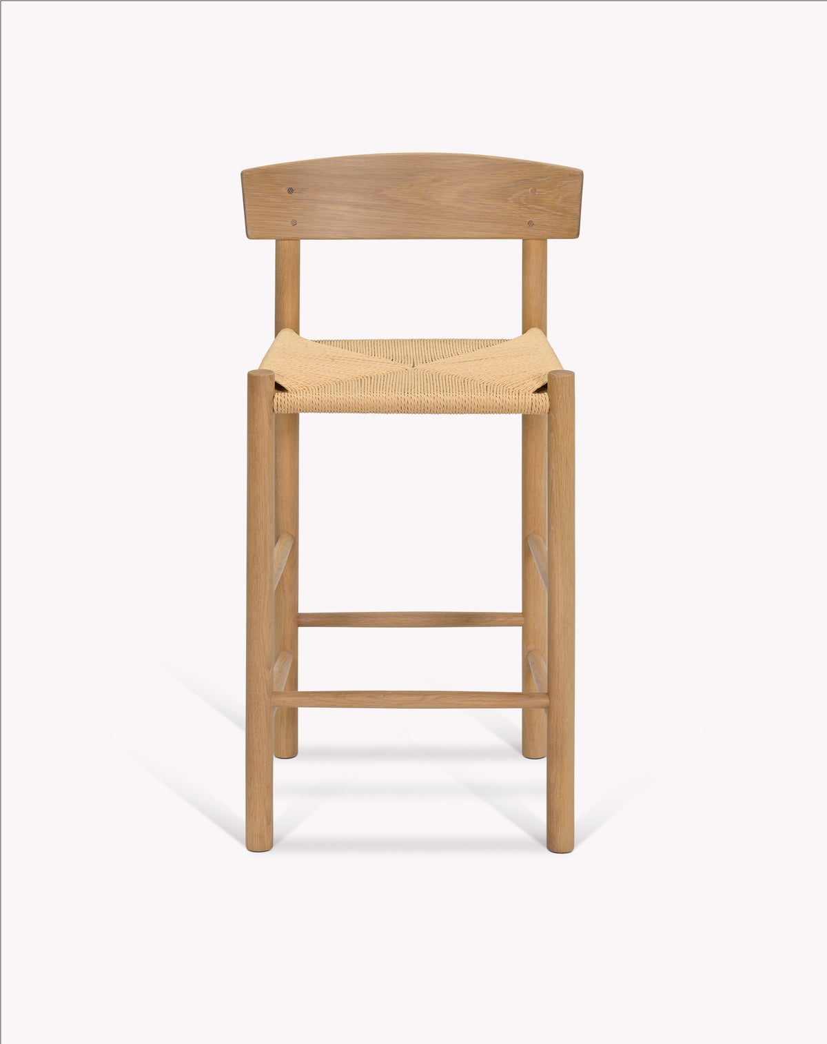 Garden Trading Longworth Bar Stool With Back, Natural Oak Wood