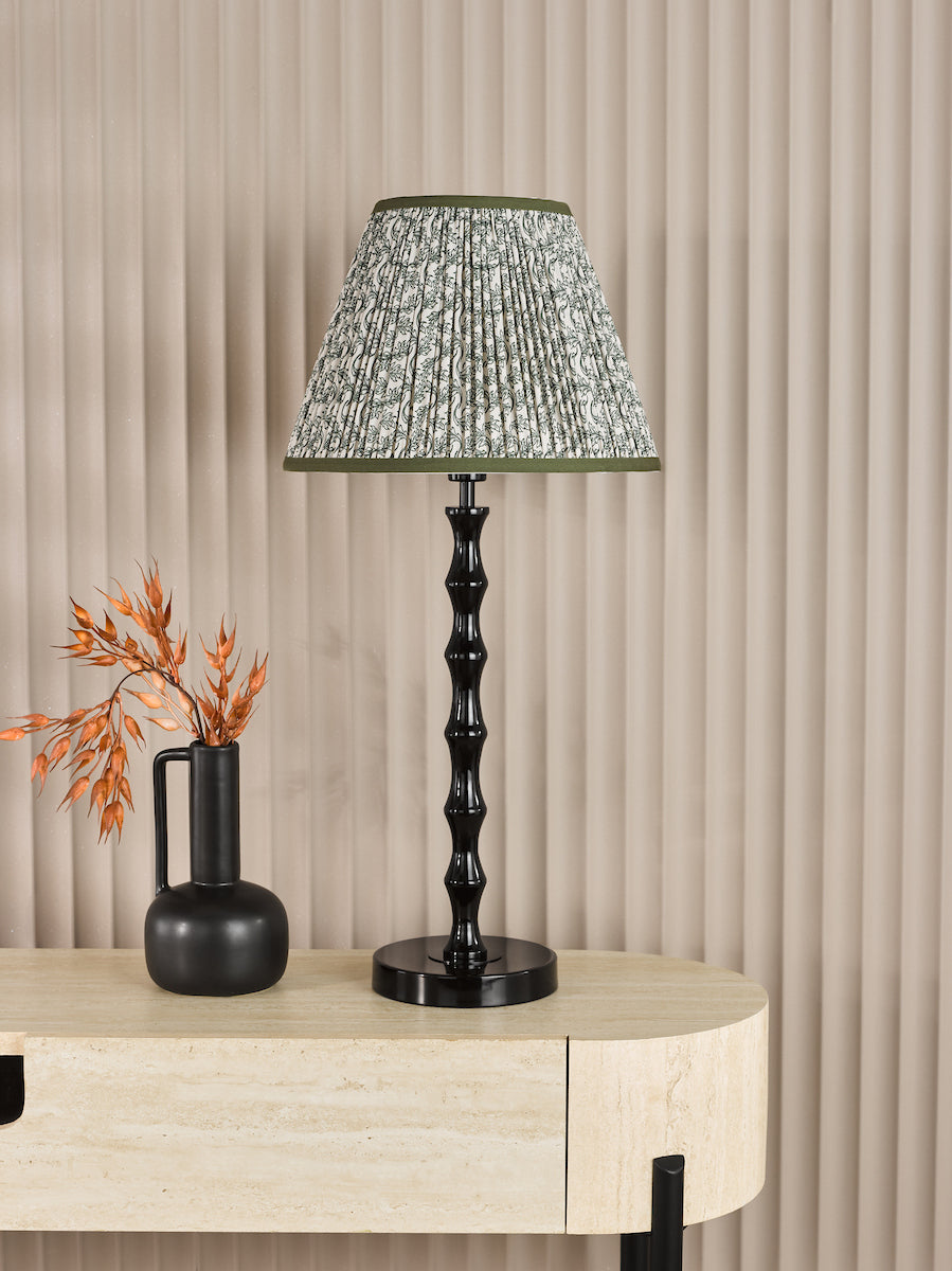 Dar Siyanda Table Lamp Black With Esther Green Shade
