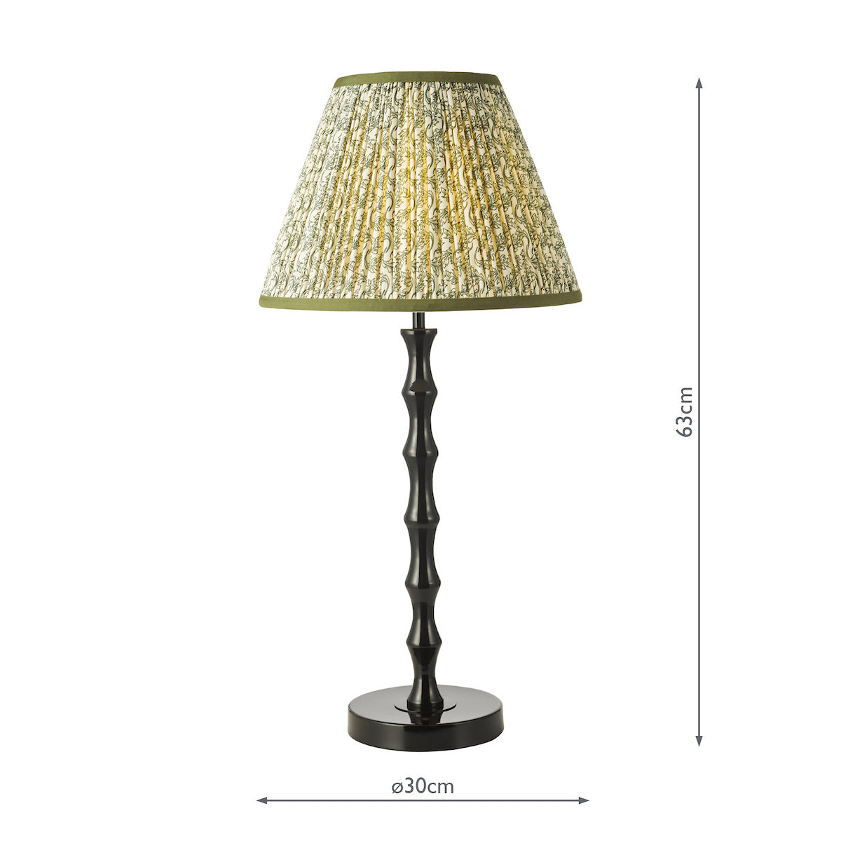 Dar Siyanda Table Lamp Black With Esther Green Shade