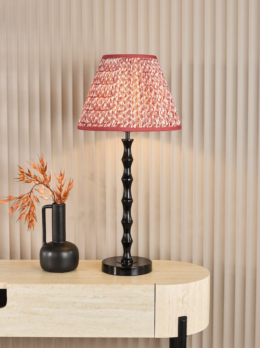 Dar Siyanda Table Lamp Black With Esther Red Shade