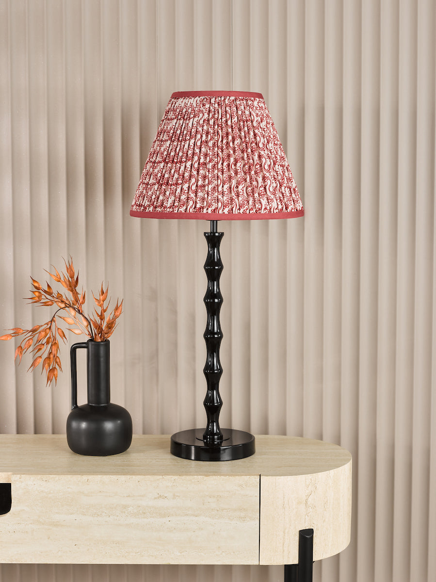 Dar Siyanda Table Lamp Black With Esther Red Shade