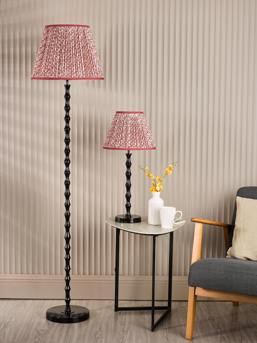 Dar Siyanda Table Lamp Black With Esther Red Shade