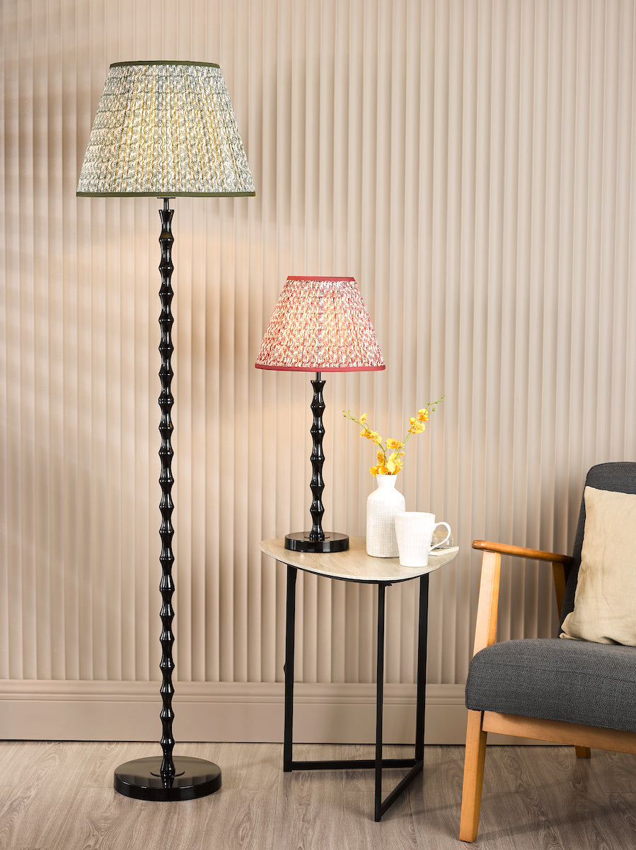 Dar Siyanda Table Lamp Black With Esther Red Shade