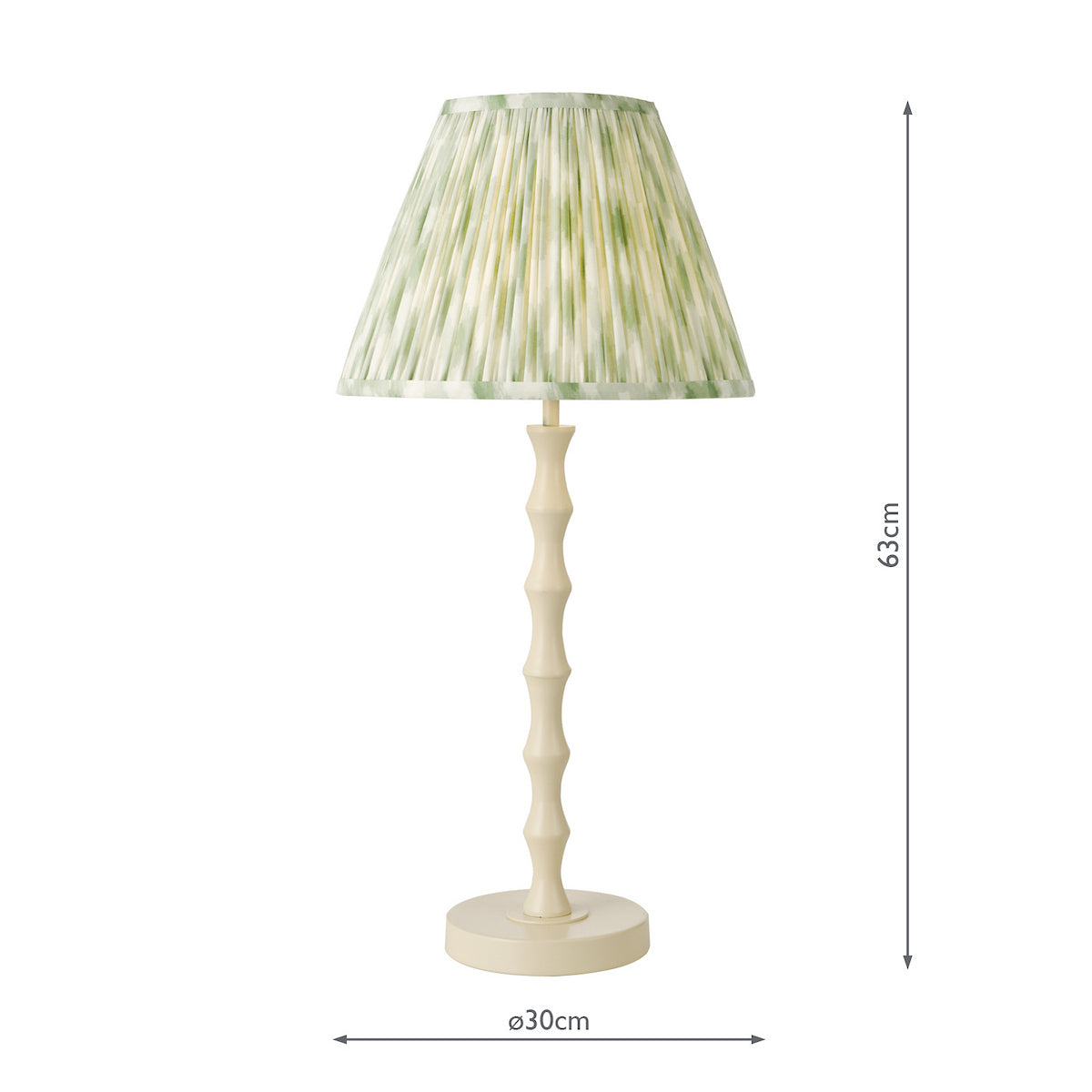 Dar Siyanda Table Lamp Cream With Ikat Green Shade