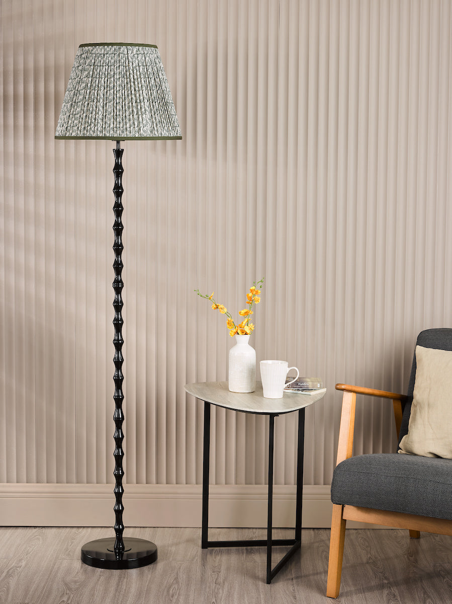 Dar Siyanda Floor Lamp Black With Esther Green Shade