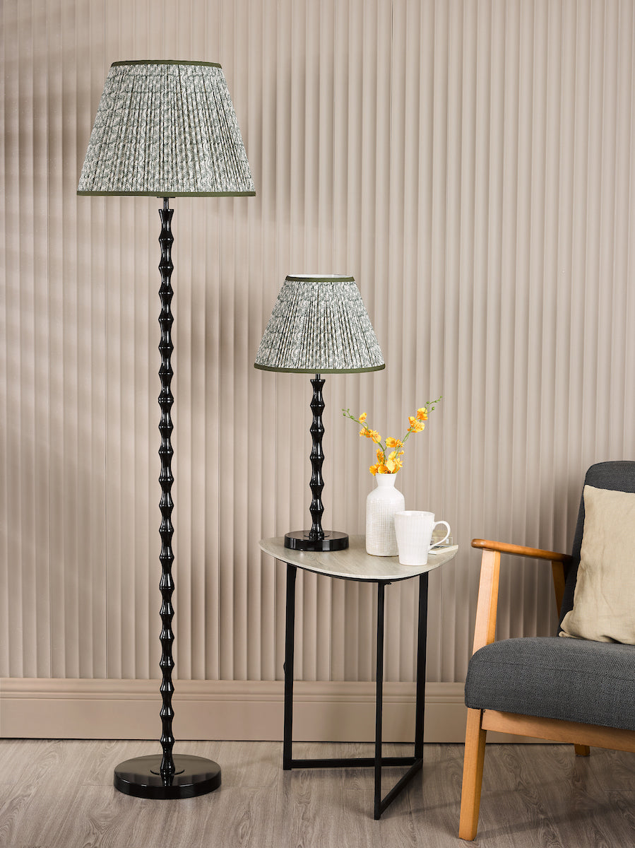 Dar Siyanda Floor Lamp Black With Esther Green Shade