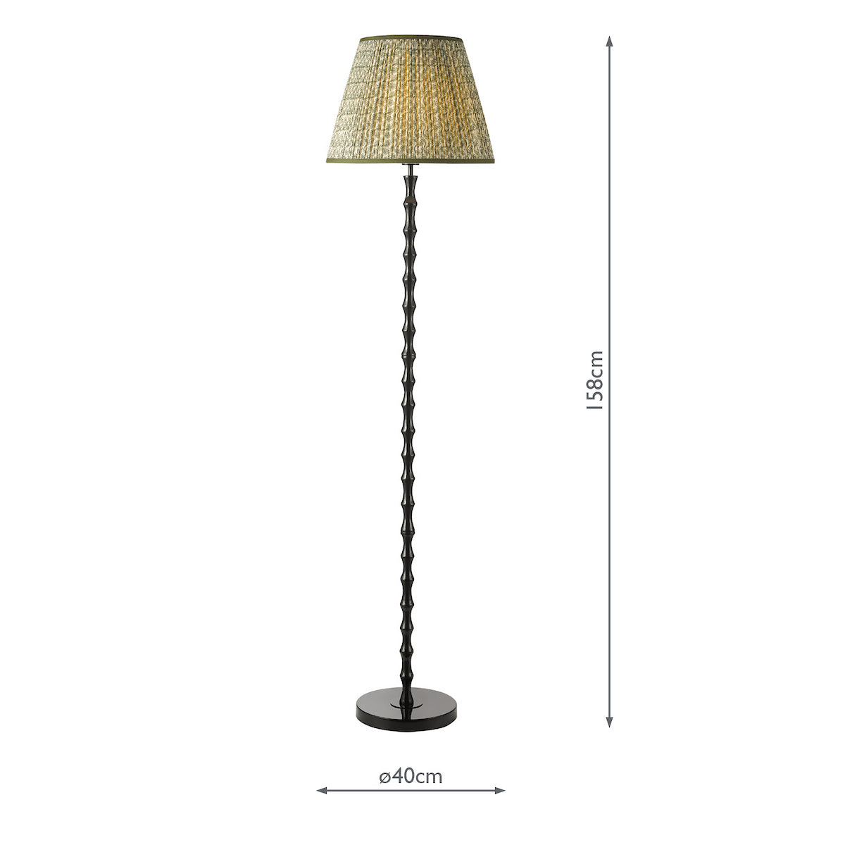 Dar Siyanda Floor Lamp Black With Esther Green Shade