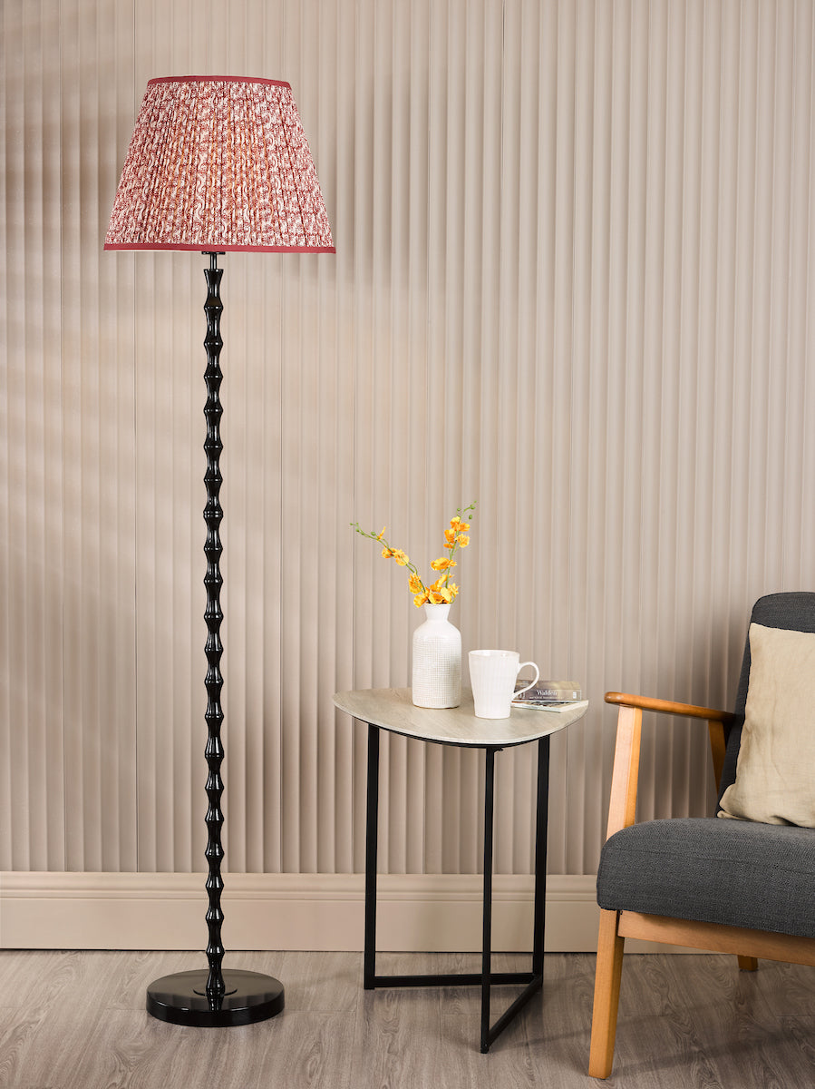 Dar Siyanda Floor Lamp Black With Esther Red Shade