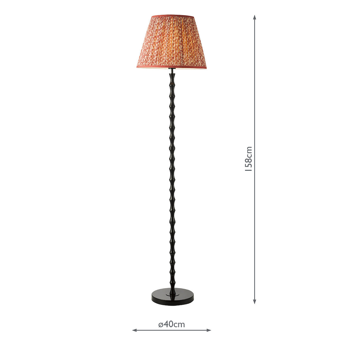 Dar Siyanda Floor Lamp Black With Esther Red Shade