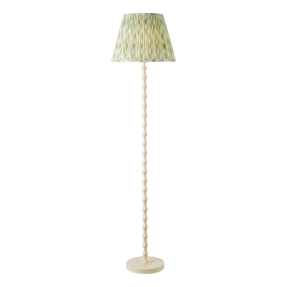 Dar Siyanda Floor Lamp Cream With Ikat Green Shade