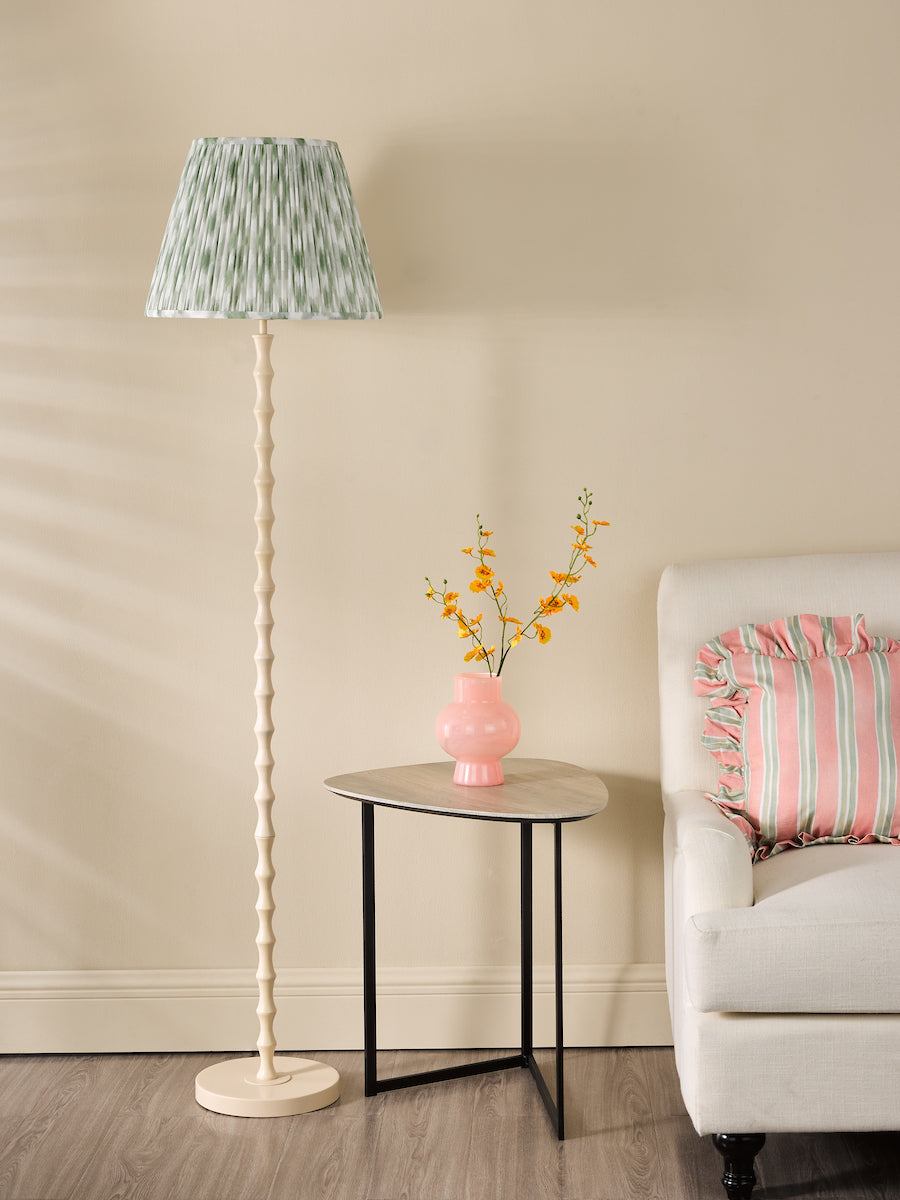 Dar Siyanda Floor Lamp Cream With Ikat Green Shade