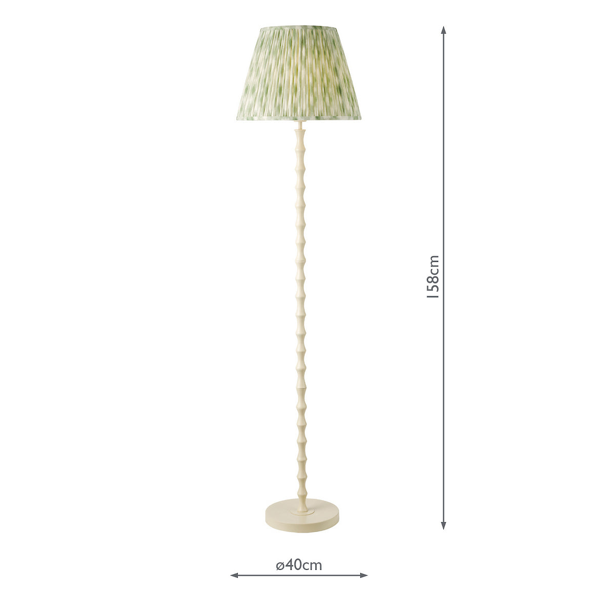 Dar Siyanda Floor Lamp Cream With Ikat Green Shade