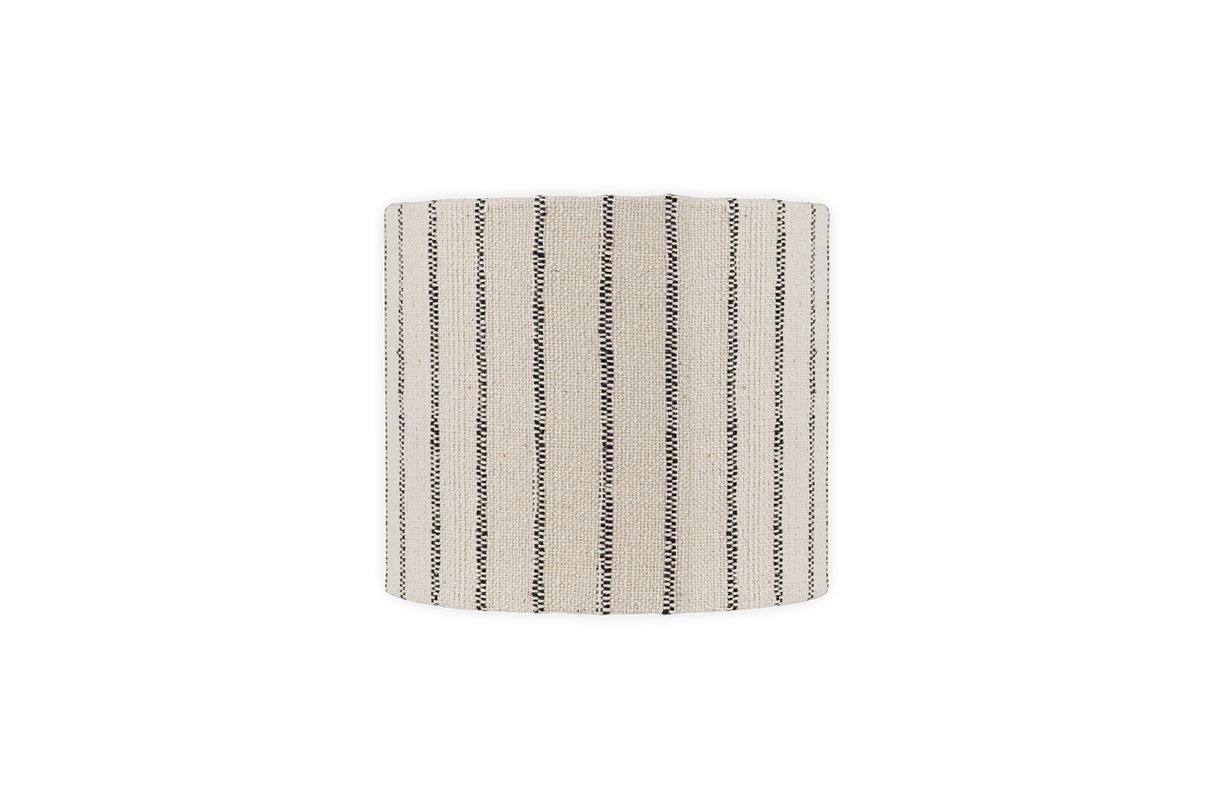 Nkuku Sanja Cotton Stripe Lampshade Off White & Grey Small 24cm