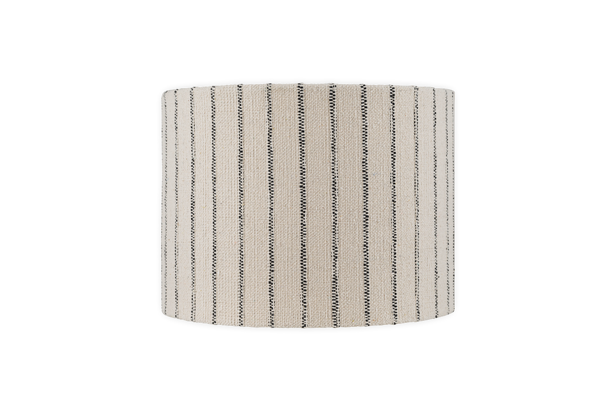 Nkuku Sanja Cotton Stripe Lampshade Off White & Grey Medium 30cm