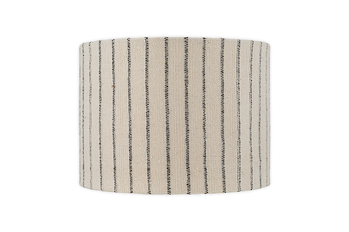 Nkuku Sanja Cotton Stripe Lampshade Off White & Grey Large 35cm