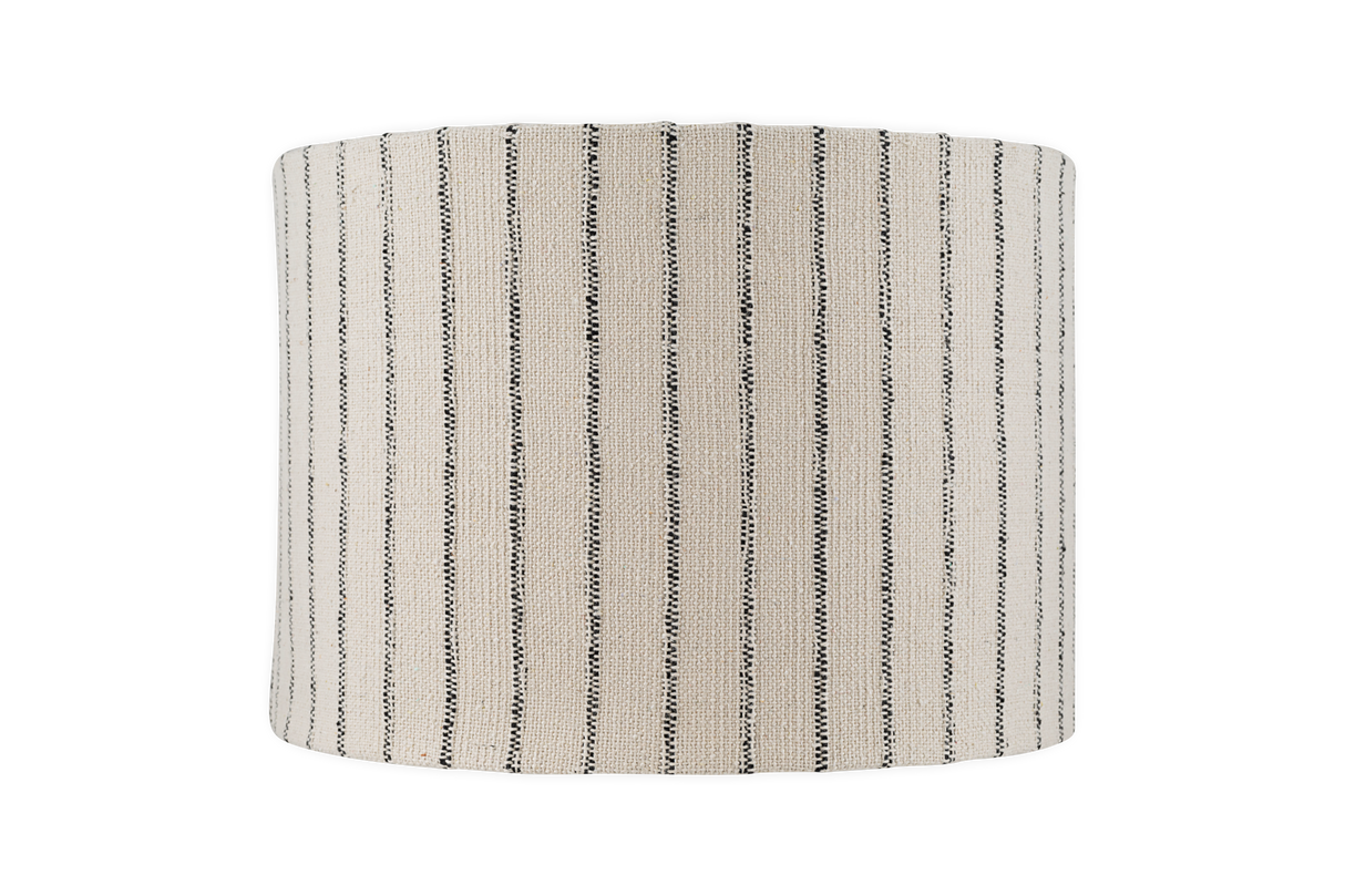 Nkuku Sanja Cotton Stripe Lampshade Off White & Grey Extra Large 37.5cm