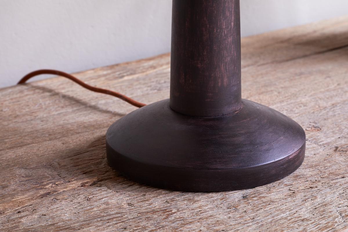 Nkuku Sahar Mango Wood Table Lamp Dark Stain