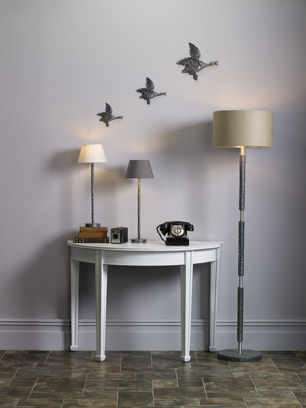 David Hunt Sloane Small Table Lamp Pewter Base Only