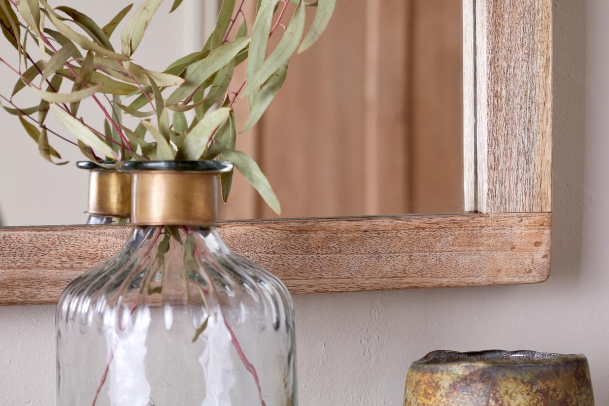 Nkuku Sande Arched Mango Wood Mirror Natural