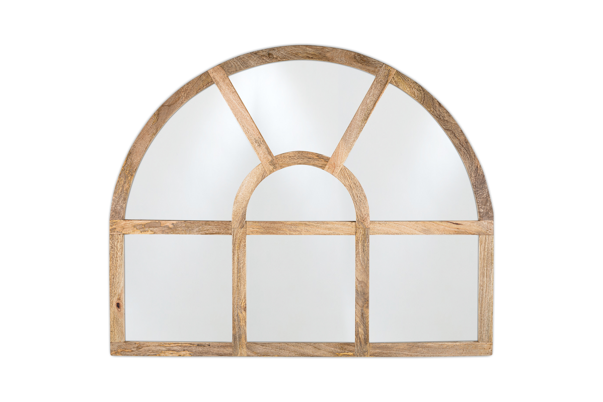 Nkuku Sande Arched Mango Wood Mirror Natural
